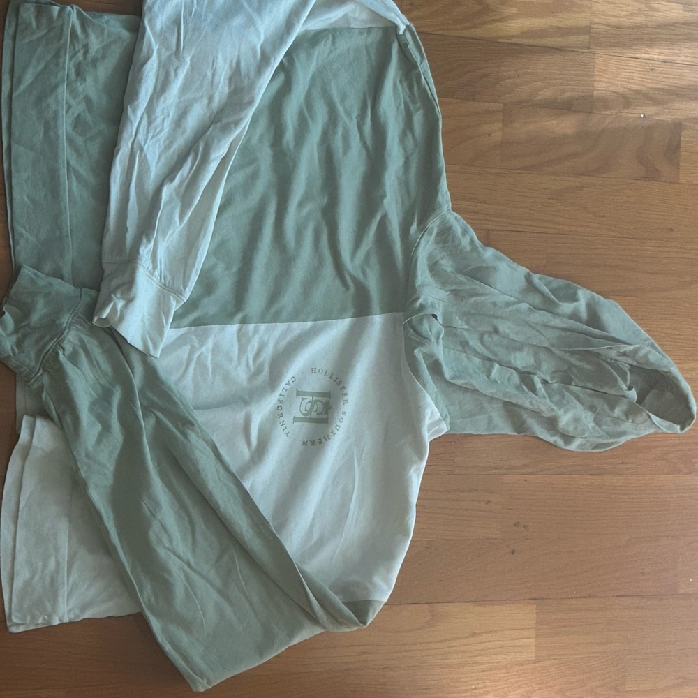 Hollister Green and White Hoodie